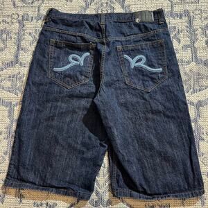 VTG Y2K Raw Denim Roca Wear Jorts Jean Shorts Baggy Hip-hop Skate SZ 37